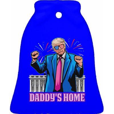 DaddyS Home President Trump Inauguration Day 2025 Ceramic Bell Ornament