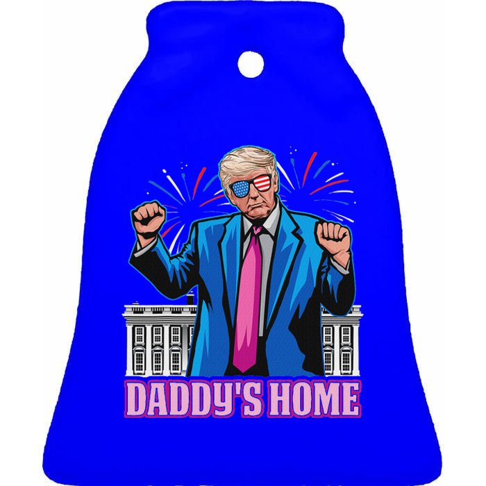 DaddyS Home President Trump Inauguration Day 2025 Ceramic Bell Ornament