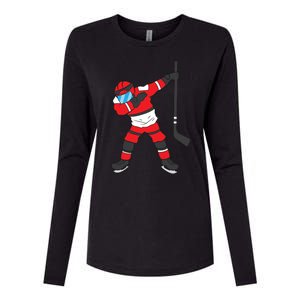 Dabbing Hockey Player Gift Christmas Womens Cotton Relaxed Long Sleeve T-Shirt