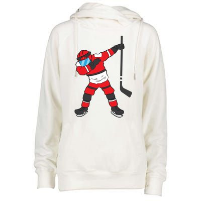 Dabbing Hockey Player Gift Christmas Womens Funnel Neck Pullover Hood