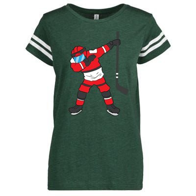 Dabbing Hockey Player Gift Christmas Enza Ladies Jersey Football T-Shirt