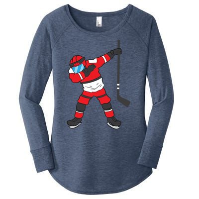 Dabbing Hockey Player Gift Christmas Women's Perfect Tri Tunic Long Sleeve Shirt