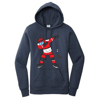 Dabbing Hockey Player Gift Christmas Women's Pullover Hoodie