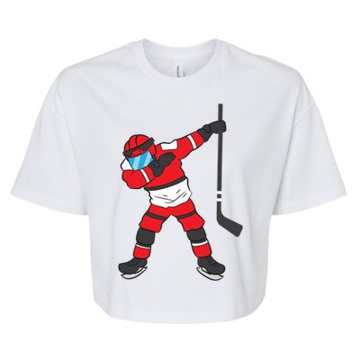 Dabbing Hockey Player Gift Christmas Bella+Canvas Jersey Crop Tee