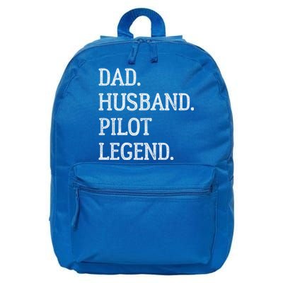 Dad Husband Pilot Legend Pilot Dad Meaningful Gift 16 in Basic Backpack