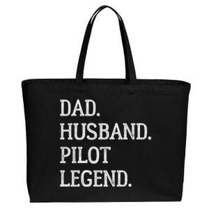 Dad Husband Pilot Legend Pilot Dad Meaningful Gift Cotton Canvas Jumbo Tote