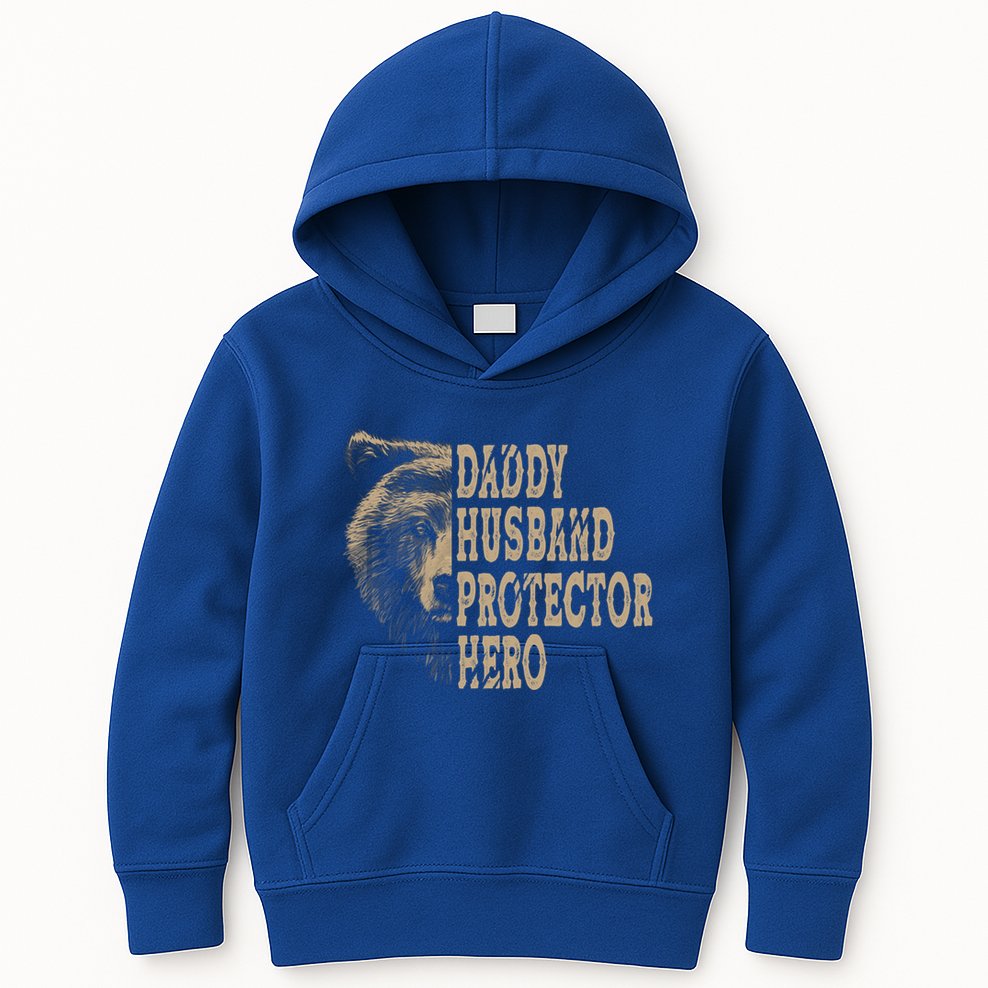 Daddy Husband Protector Hero Cool Father Dad Tee Gift Kids Hoodie