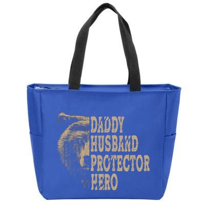 Daddy Husband Protector Hero Cool Father Dad Tee Gift Zip Tote Bag