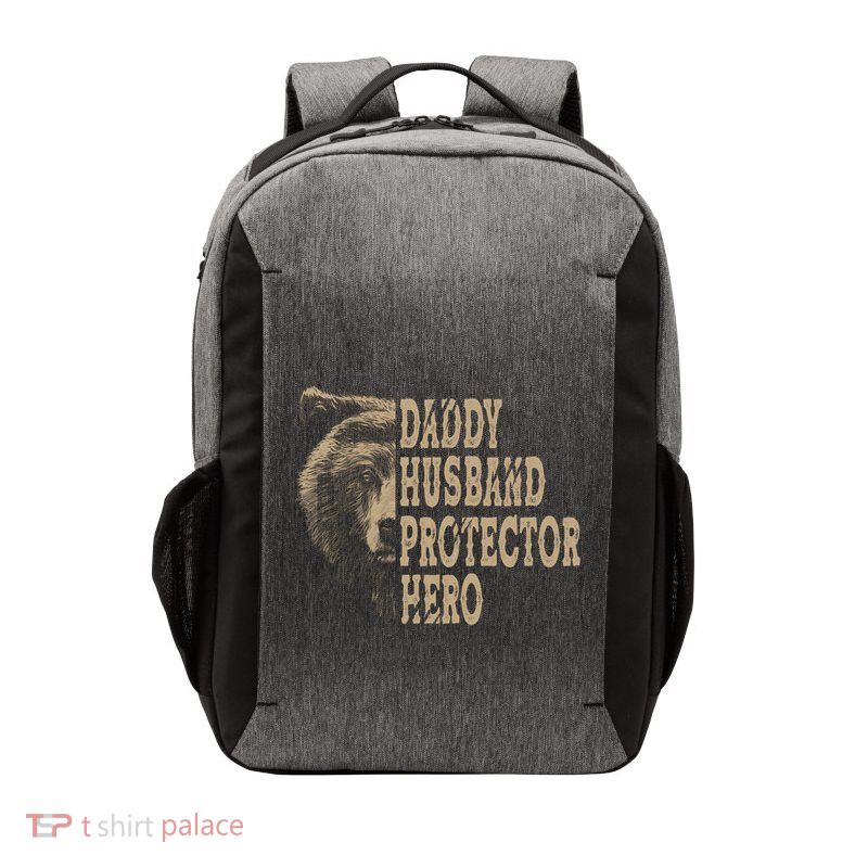 Daddy Husband Protector Hero Cool Father Dad Tee Gift Vector Backpack
