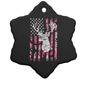 Deer Hunting Pink Camouflage Flag Distressed Cute Gift Ceramic Star Ornament