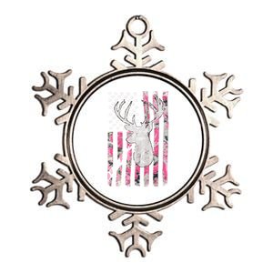 Deer Hunting Pink Camouflage Flag Distressed Cute Gift Metallic Star Ornament