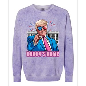 Daddys Home President Trump Inauguration Day 2025 Colorblast Crewneck Sweatshirt