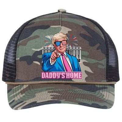 Daddys Home President Trump Inauguration Day 2025 Retro Rope Trucker Hat Cap