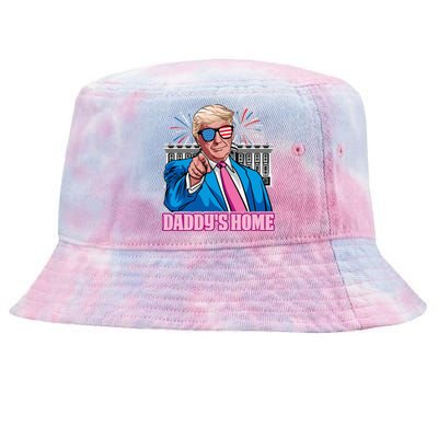 Daddys Home President Trump Inauguration Day 2025 Tie-Dyed Bucket Hat