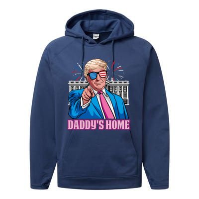 Daddys Home President Trump Inauguration Day 2025 Performance Fleece Hoodie