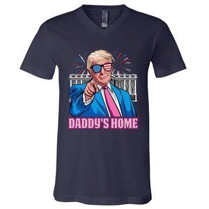 Daddys Home President Trump Inauguration Day 2025 V-Neck T-Shirt