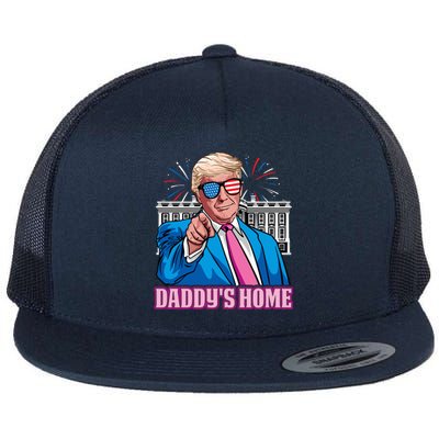 Daddys Home President Trump Inauguration Day 2025 Flat Bill Trucker Hat