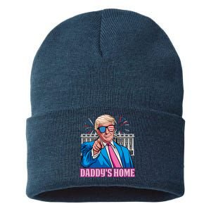 Daddys Home President Trump Inauguration Day 2025 Sustainable Knit Beanie