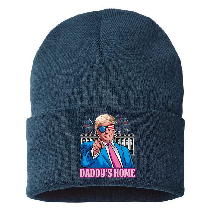 Daddys Home President Trump Inauguration Day 2025 Sustainable Knit Beanie