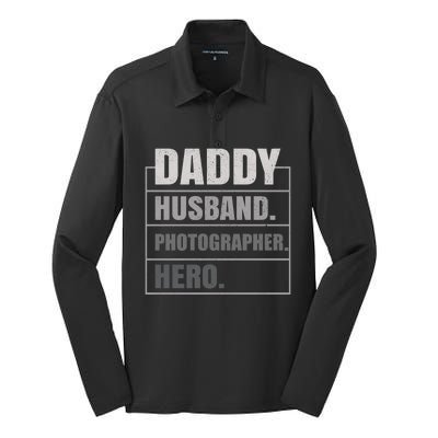 Daddy Husband Photographer Hero Fathers Day Gift Silk Touch Performance Long Sleeve Polo