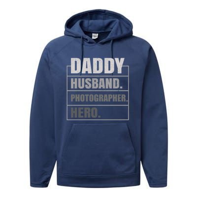 Daddy Husband Photographer Hero Fathers Day Gift Performance Fleece Hoodie