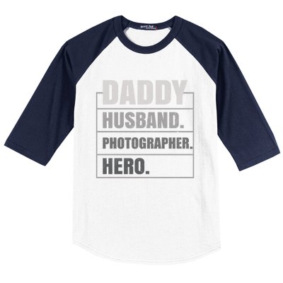 Daddy Husband Photographer Hero Fathers Day Gift Baseball Sleeve Shirt