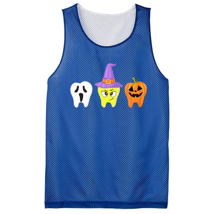 Dental Hygienist Pumpkin Tooth Halloween Spooky Season Witch Gift Mesh Reversible Basketball Jersey Tank