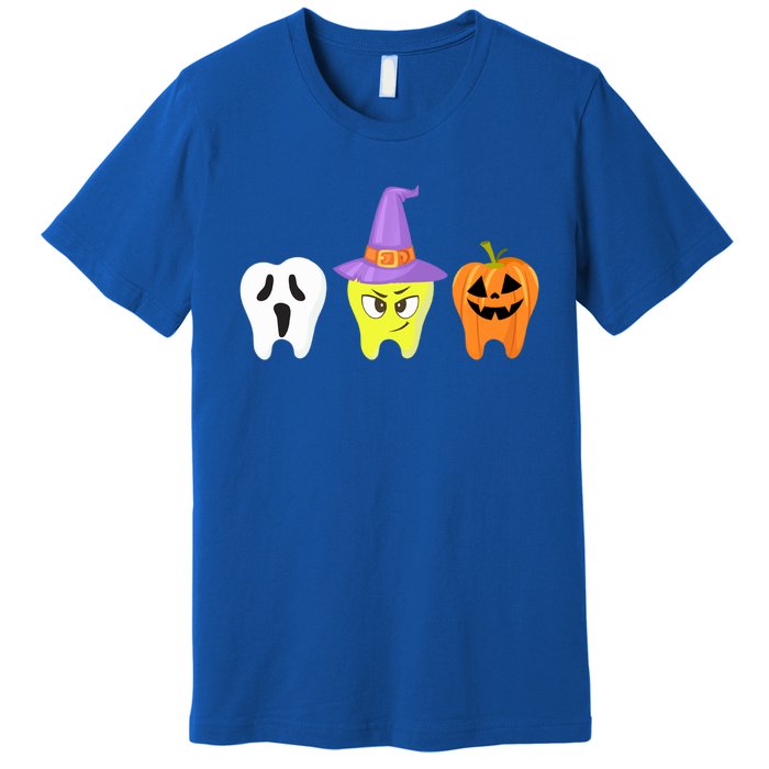 Dental Hygienist Pumpkin Tooth Halloween Spooky Season Witch Gift Premium T-Shirt