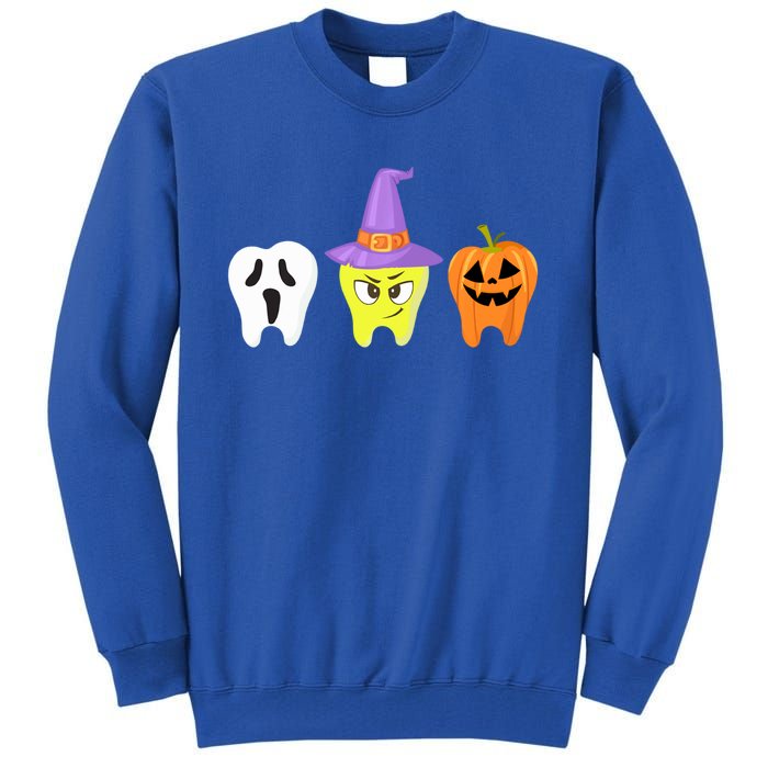 Dental Hygienist Pumpkin Tooth Halloween Spooky Season Witch Gift Tall Sweatshirt