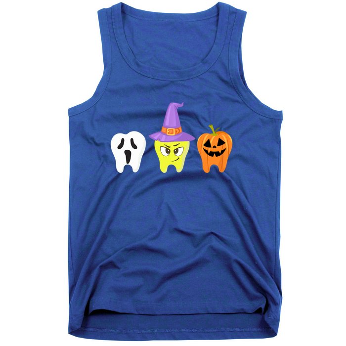 Dental Hygienist Pumpkin Tooth Halloween Spooky Season Witch Gift Tank Top