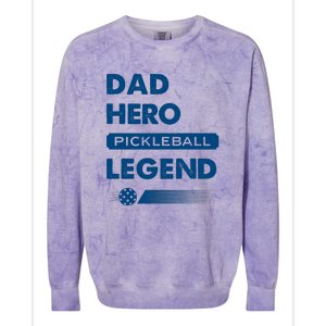 Dad Hero Pickleball Legend Gift For Pickleball Fan Sport Colorblast Crewneck Sweatshirt