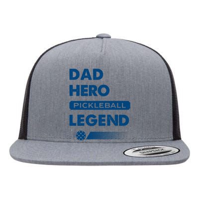 Dad Hero Pickleball Legend Gift For Pickleball Fan Sport Flat Bill Trucker Hat