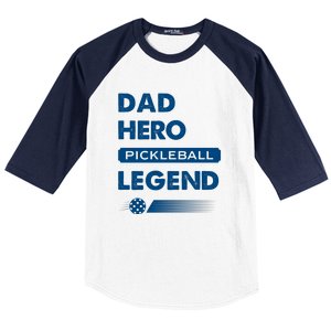 Dad Hero Pickleball Legend Gift For Pickleball Fan Sport Baseball Sleeve Shirt