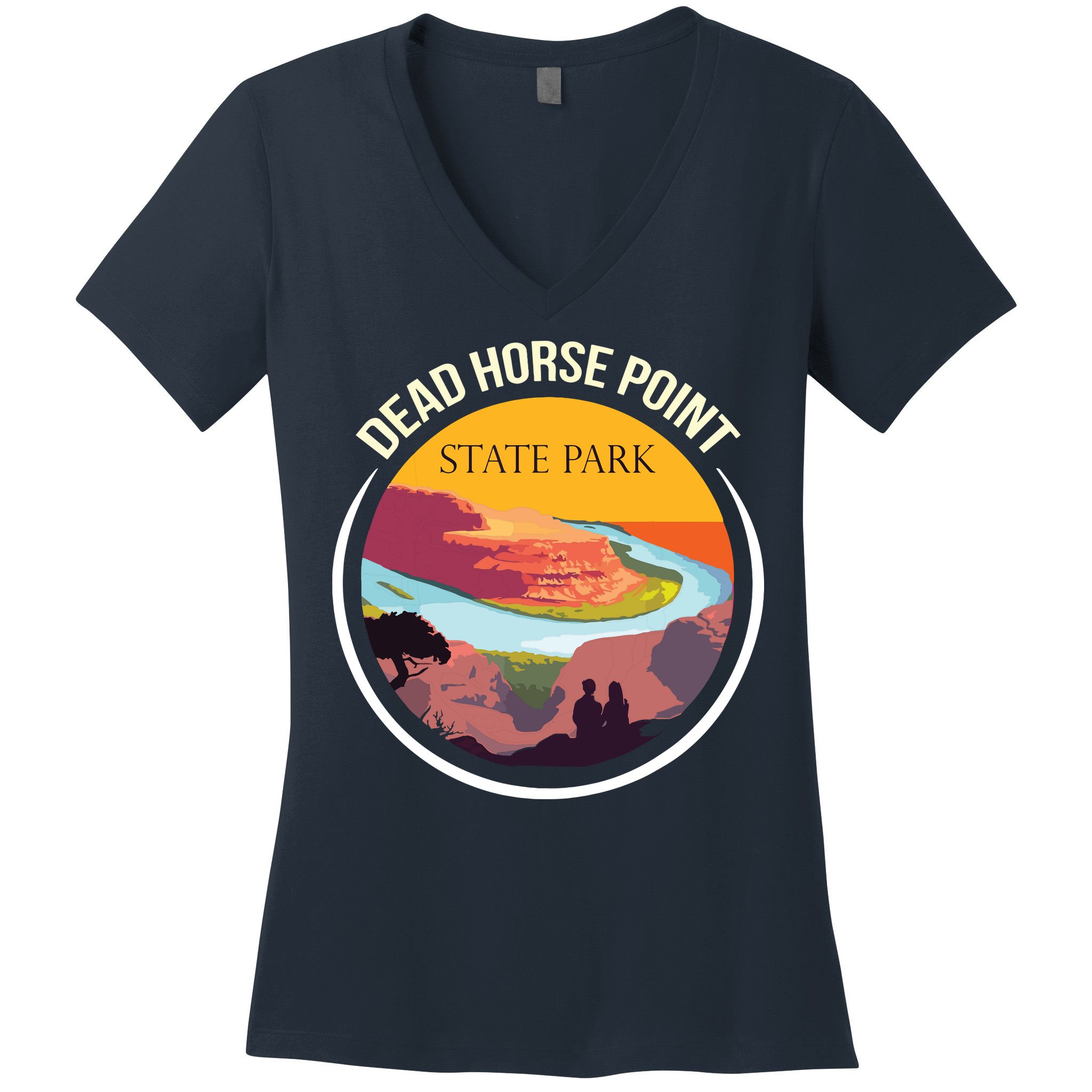 Dead Horse Point Utah State Park Souvenir Canyon River Women's V-Neck T-Shirt