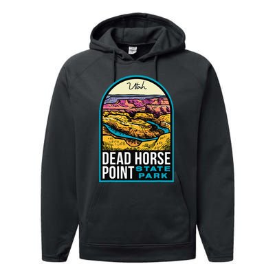 Dead Horse Point State Park Utah Vintage Performance Fleece Hoodie