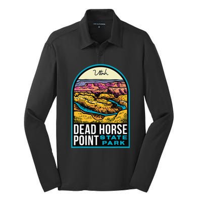 Dead Horse Point State Park Utah Vintage Silk Touch Performance Long Sleeve Polo