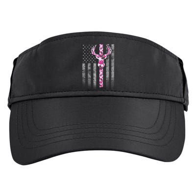 Deer Hunting Pink Camouflage Flag With Camo Deer Antlers Gift Adult Drive Performance Visor