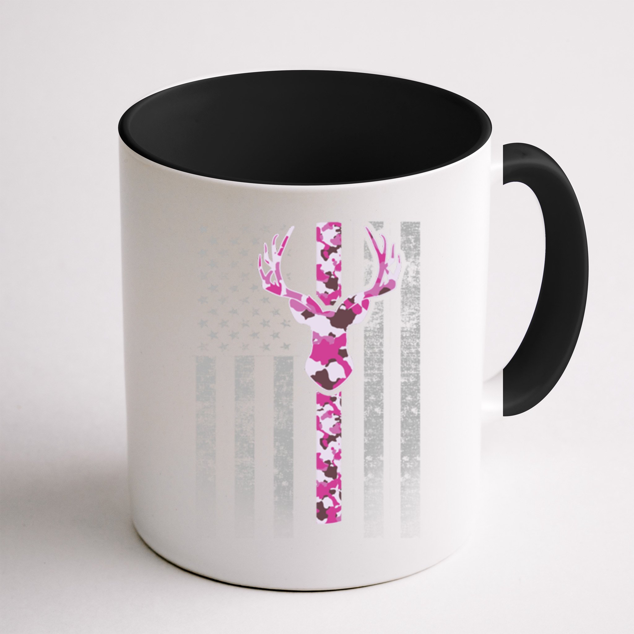 Deer Hunting Pink Camouflage Flag With Camo Deer Antlers Gift Mug