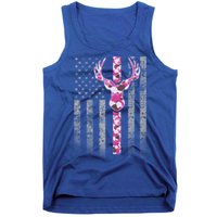 Deer Hunting Pink Camouflage Flag With Camo Deer Antlers Gift Tank Top