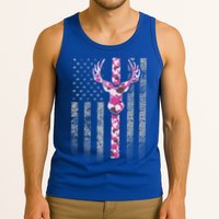 Deer Hunting Pink Camouflage Flag With Camo Deer Antlers Gift Tank Top
