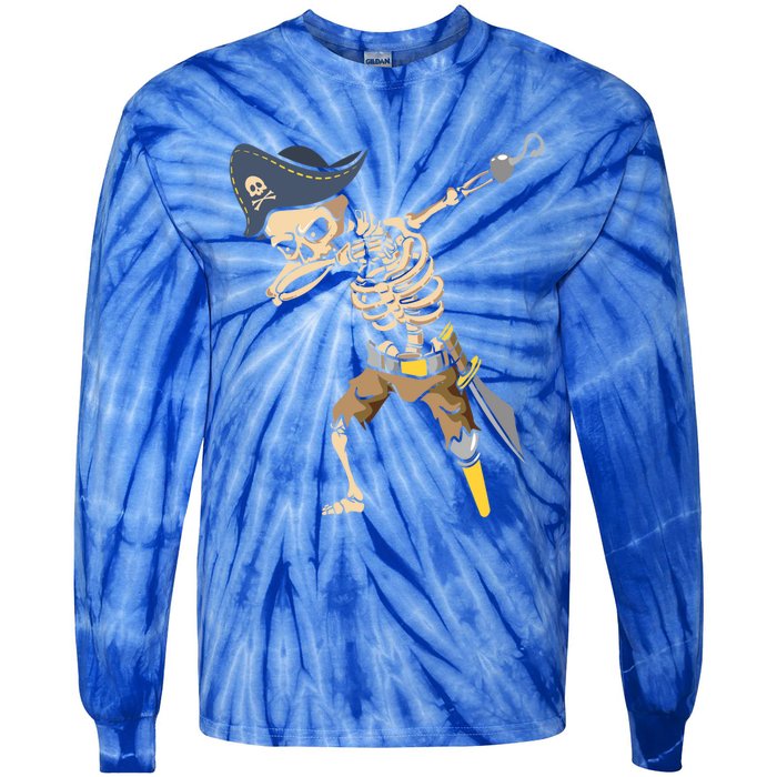 Dabbing Halloween Pirate Halloween Trick Or Treat Gift Tie-Dye Long Sleeve Shirt