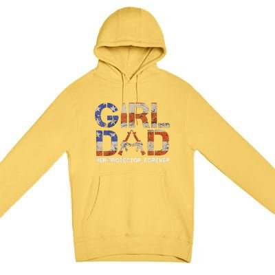 Dad Her Protector Forever Funny Father Of Fun Dad Premium Pullover Hoodie