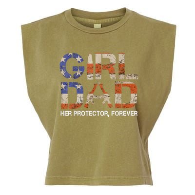 Dad Her Protector Forever Funny Father Of Fun Dad Garment-Dyed Women's Muscle Tee