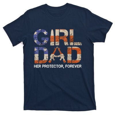 Dad Her Protector Forever Funny Father Of Fun Dad T-Shirt