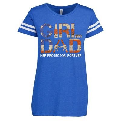 Dad Her Protector Forever Funny Father Of Fun Dad Enza Ladies Jersey Football T-Shirt