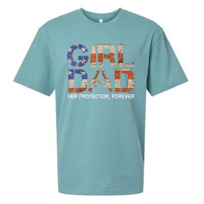 Dad Her Protector Forever Funny Father Of Fun Dad Sueded Cloud Jersey T-Shirt