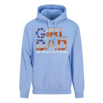 Dad Her Protector Forever Funny Father Of Fun Dad Unisex Surf Hoodie