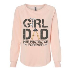 Dad Her Protector Forever Funny Father Womens California Wash Sweatshirt