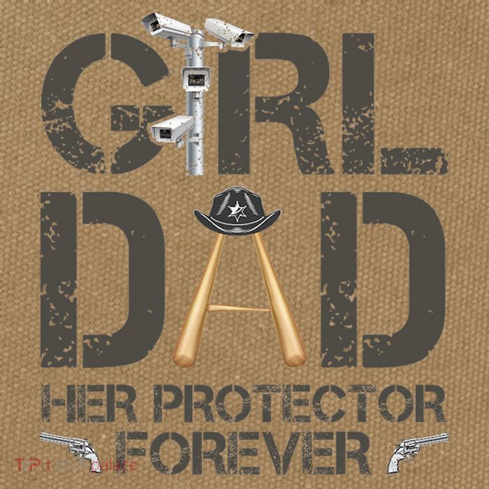 Dad Her Protector Forever Funny Father Cotton Canvas Backpack