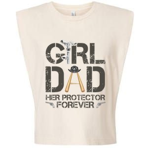 Dad Her Protector Forever Funny Father Garment-Dyed Women's Muscle Tee